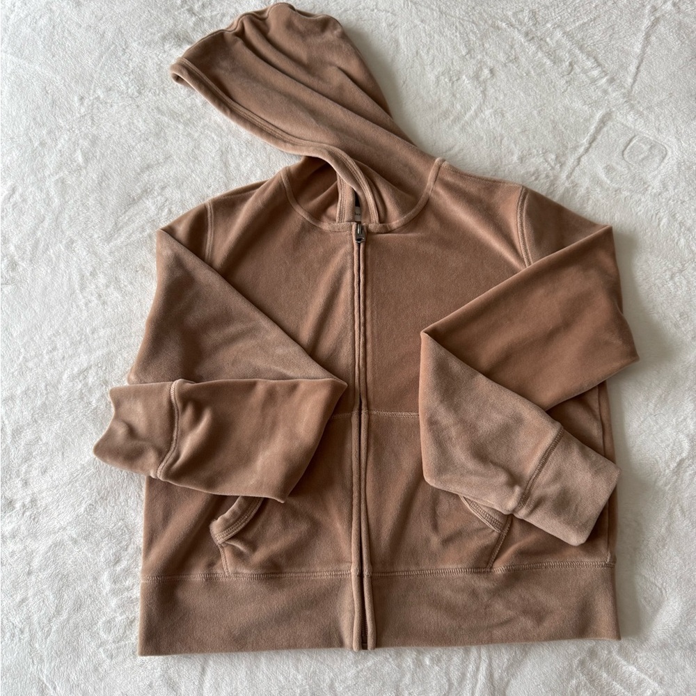 Abercrombie Kids Tan Zip-Up Hoodie size 11-12